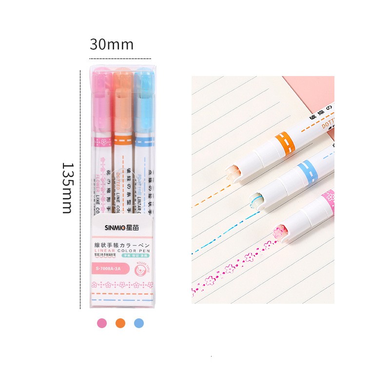 RHS Online 3/6 Colors Curve Line Pen Art Marker Linear Color Pens Diary Journal Drawing Pens. 