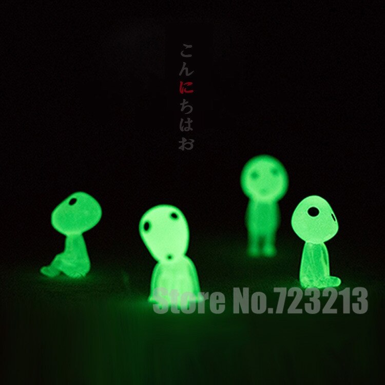 【World Supermarket 2021】Kodama Luminous 5pcs/lot Princess Mononoke Hime Figure Cute Tree Elves Cartoon Movie Resin Toys. 