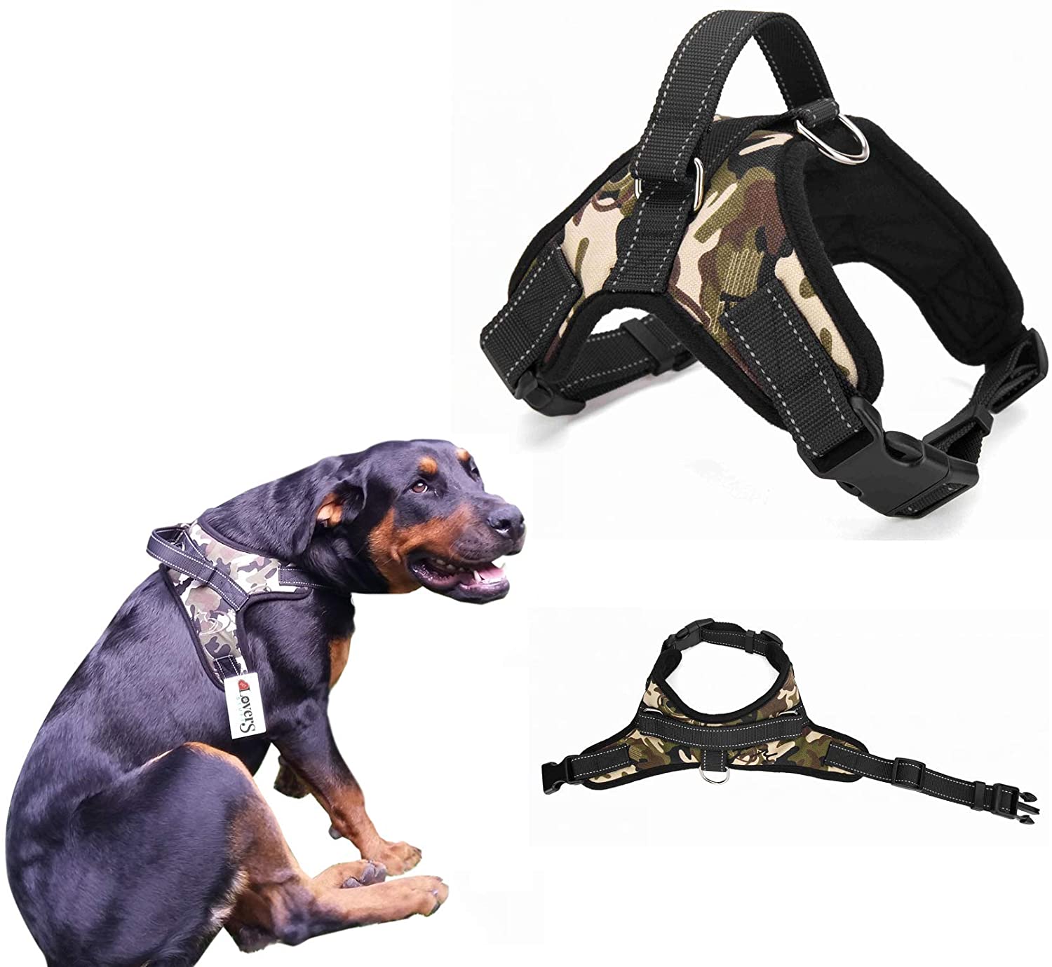 camo dog harness and leash