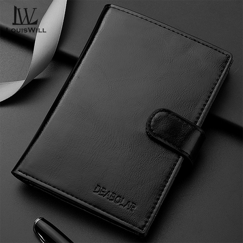 LouisWill Mini Card Holder Business Card Organizer Credit Cards Holder Large Capacity Wallet ID Card Case Slot Clip Purse Money Pouch. 