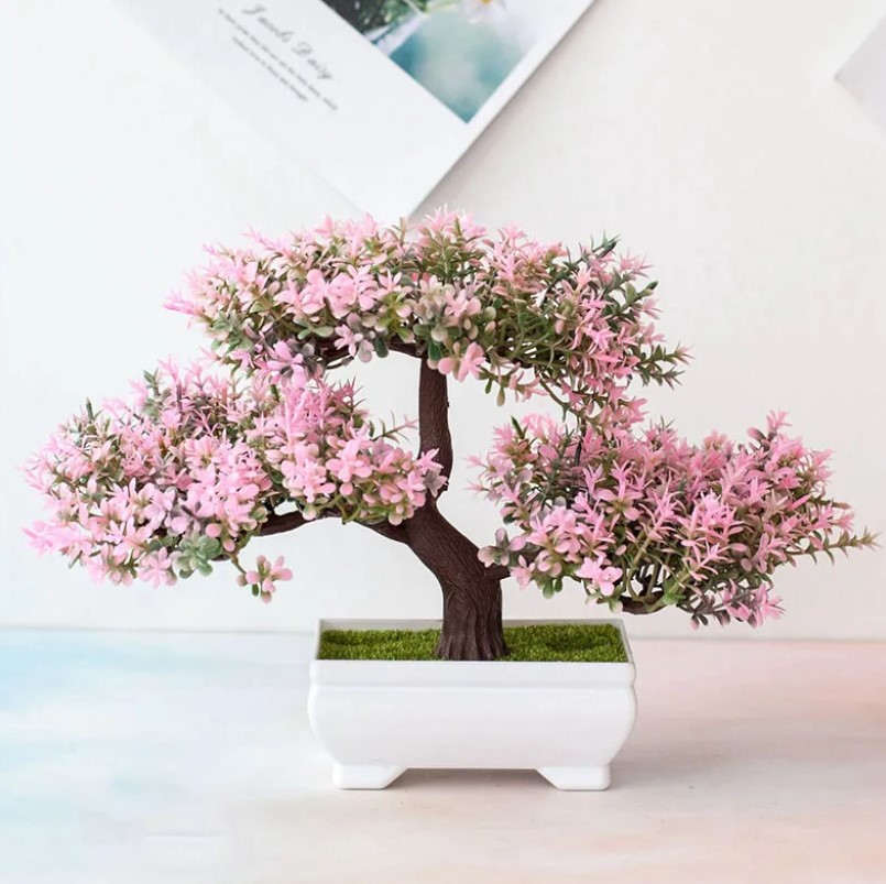 Artificial Plants Bonsai Small Tree Pot Plant Flowers Potted Ornaments