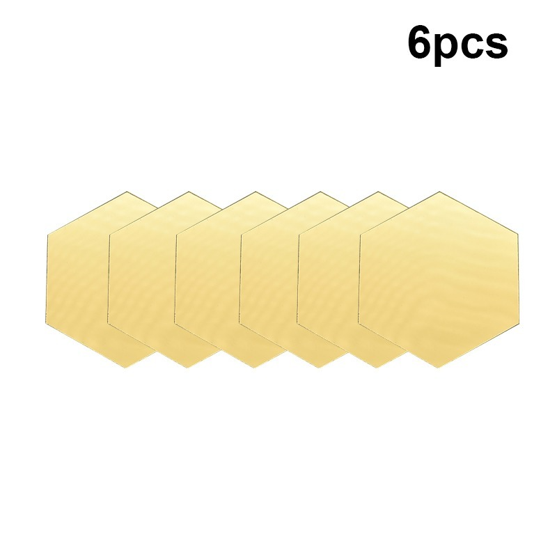 6/12PCs Hexagonal Diy 3D Mirror Wall Stickers Restaurant Aisle Floor