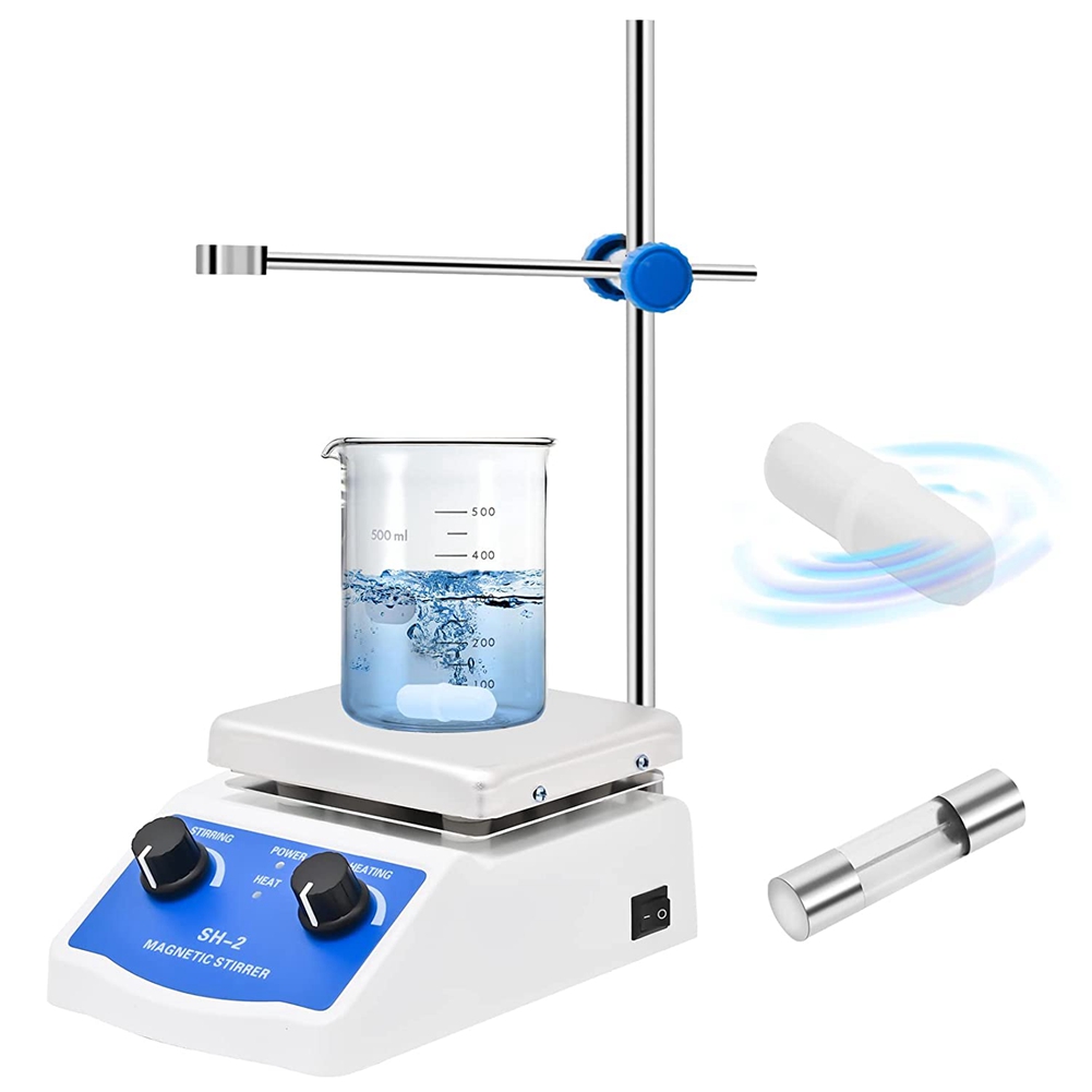 Lab Magnetic Stirrer Plate Hot Stir Mixer 1000Ml Capacity US Plug