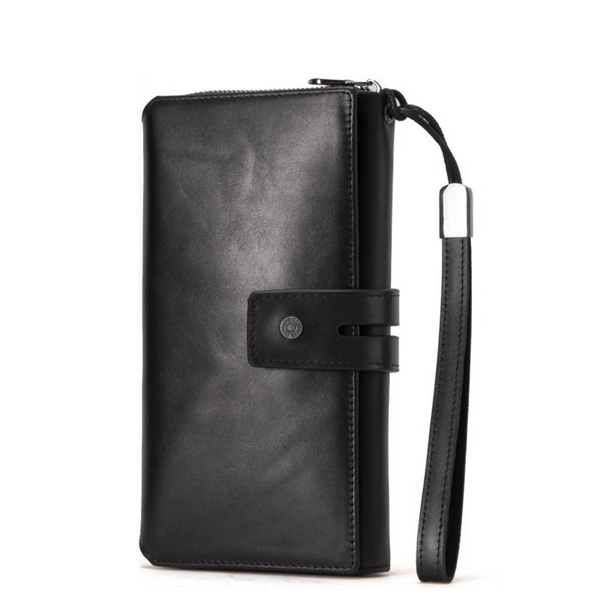 【BestGO】Royal Bagger Long Wallet Purse For Men Genuine Cow Leather Fashion Clutch Bags Multifunction Handbag Business