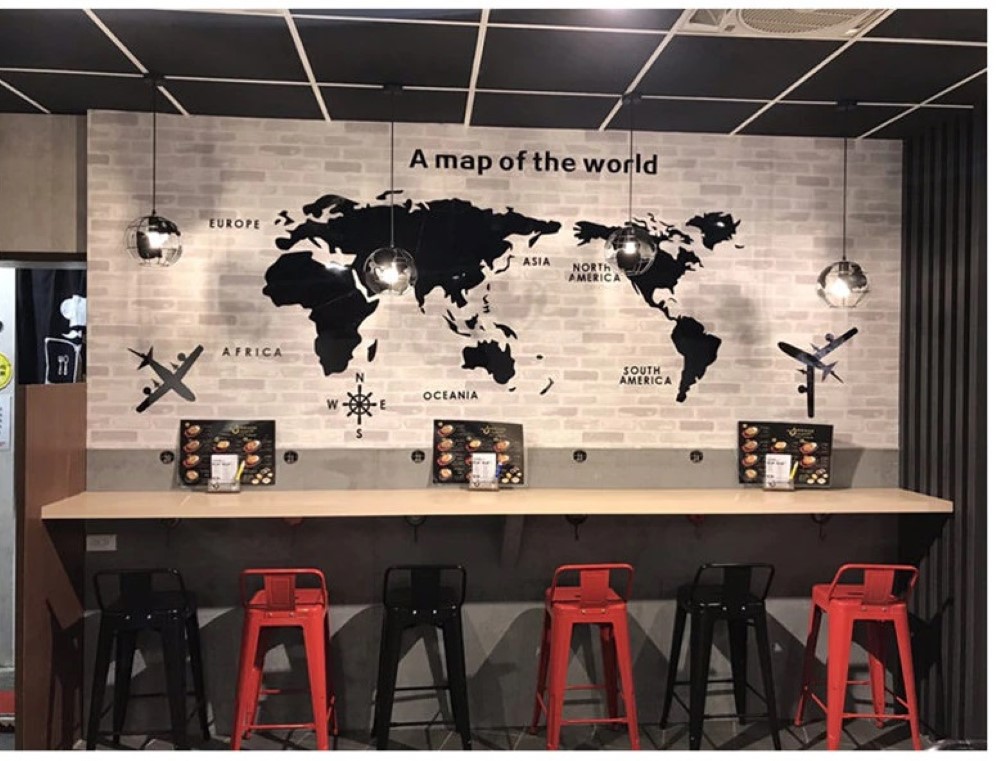 Firewings World Map 3D Wall Stickers Crystal Mirror Wall Sticker for Office Sofa TV Background. 