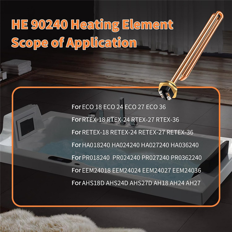 9000W 240V HE90240 Heating Elements for Electric Water Heater for Eco 18 24 27 36 for Electric Tankless Water Heater Durable Easy to Use. 