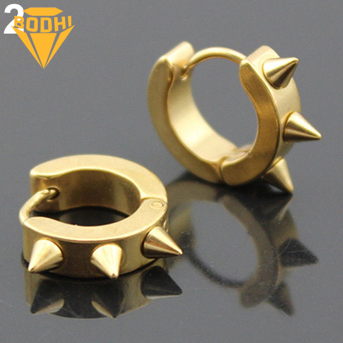 Men Women Fashion Punk Gothic Stainless Steel Hoop Stud Earrings Jewelry. 