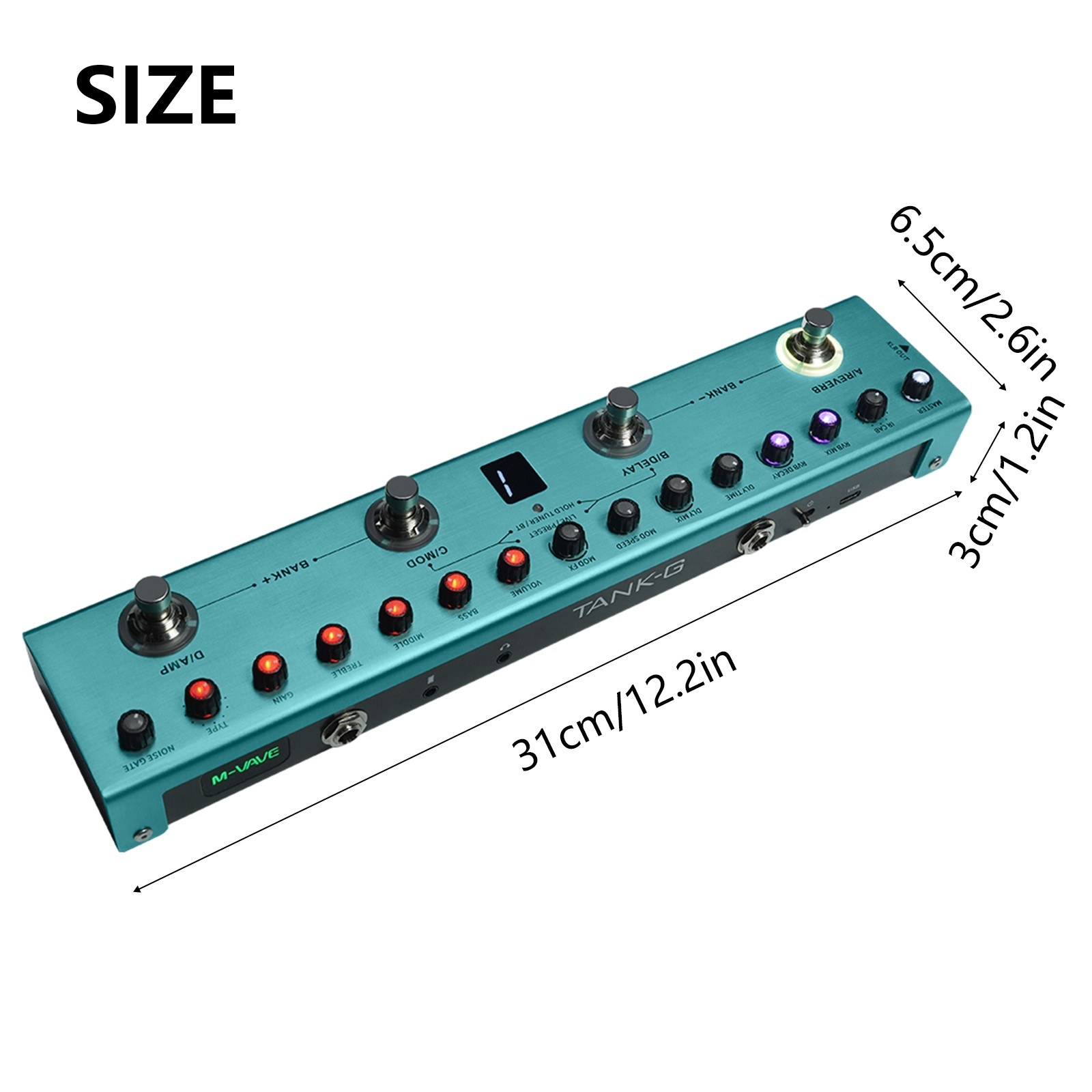 M-VAVE TANK-G Guitar Multi Effects Pedal 3 Band Equalizers XLR Balanced Output 3 Delays 3 Reverbs Guitar Effects Pedal. 