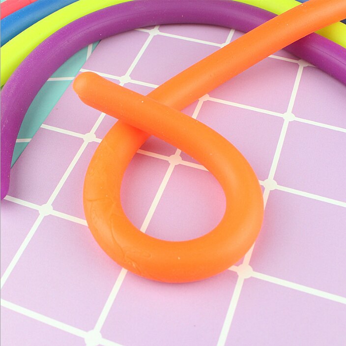 【Purple】 Hand Hyperflexion Stretchy Antistress Jokes Noodles Rope Anti Toys String Fidget Vent Toys WYQ. 