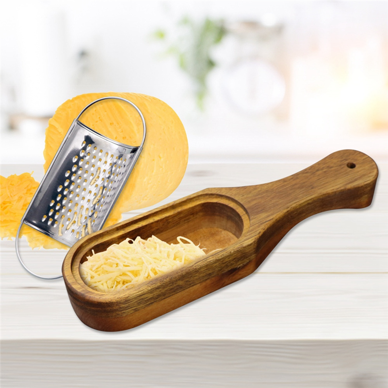 Wooden Cheese Grater Rustic Brown Cheese Shredder with Handle, for Cheese Lemon Chocolate. 