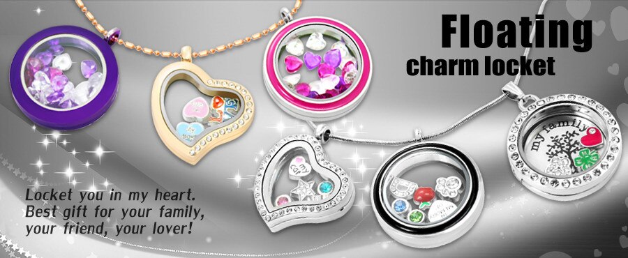 Floating charm locket necklace on sale wholesale