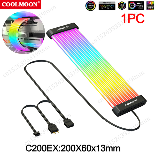 Coolmoon Pc Case Extension Rgb Cable Graphics Motherboard Power Supply ...