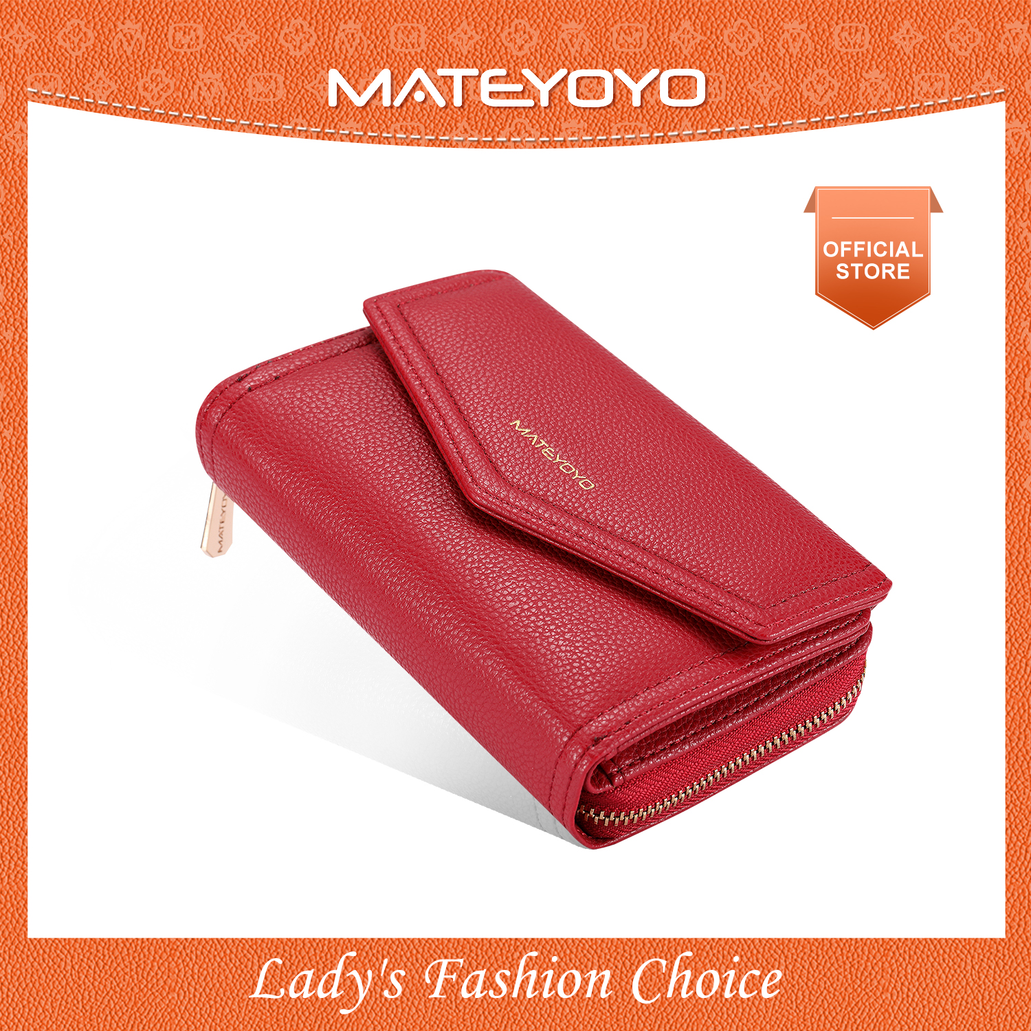 MATEYOYO Women's Wallet Simple Fashion Purse Large Capacity Money Bag Multifunctional Clutch Wallet PU Leather Card Wallet Zipper Coin Pocket. 