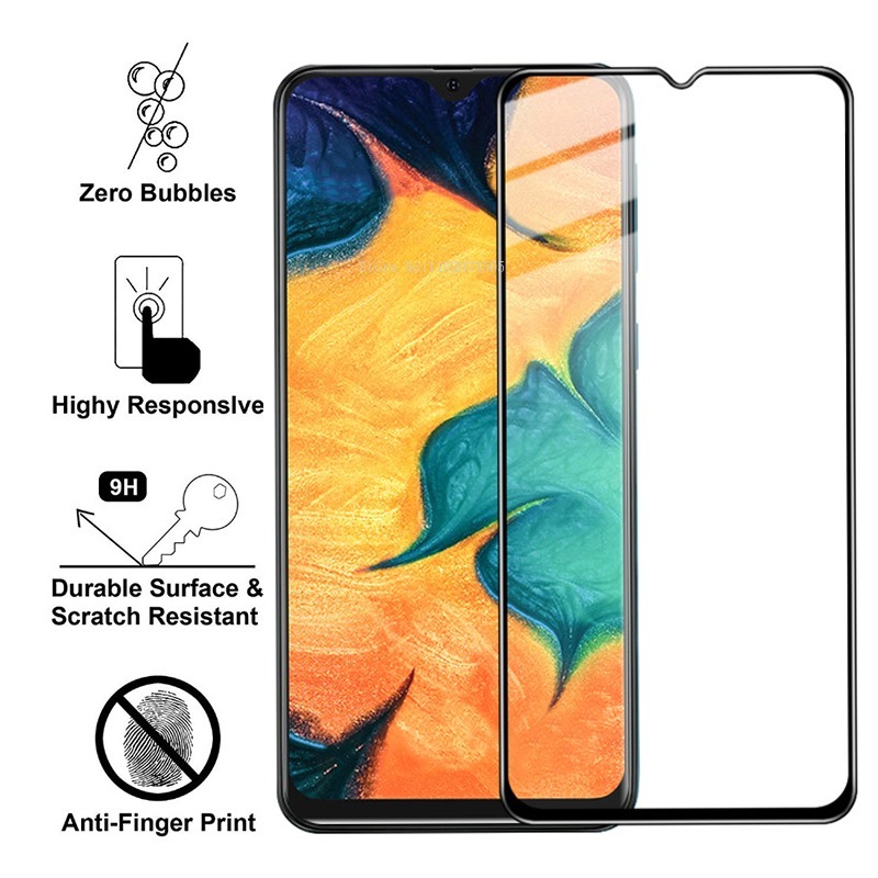 2Pcs 9D Full Tempered Glass For Samsung Galaxy A10 A20 A30 A40 A50 A60 A70 A80 A90 Screen Protector A10S M10S M20S Film. 
