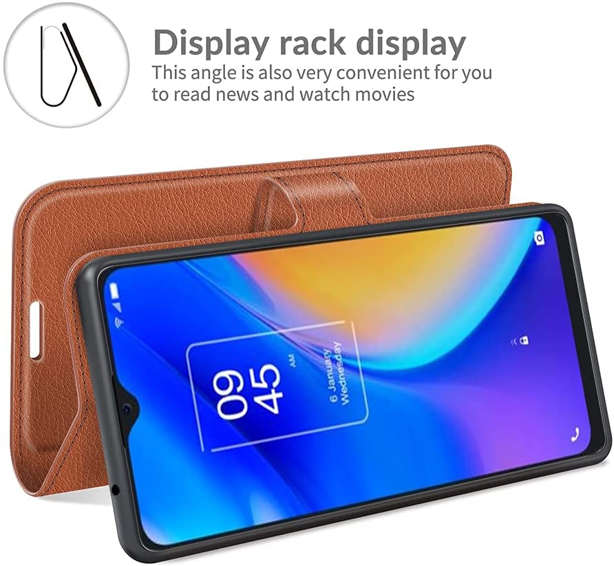 Asuwish Compatible With TCL 20E 20Y TLC 6125F Wallet Case Lanyard Leather Flip Card Holder Stand Wrist Strap Cell Phone Cover Alcatel 1s 2021 3l 2021 Wome - View #9