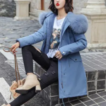 womens long coats with big fur hoods