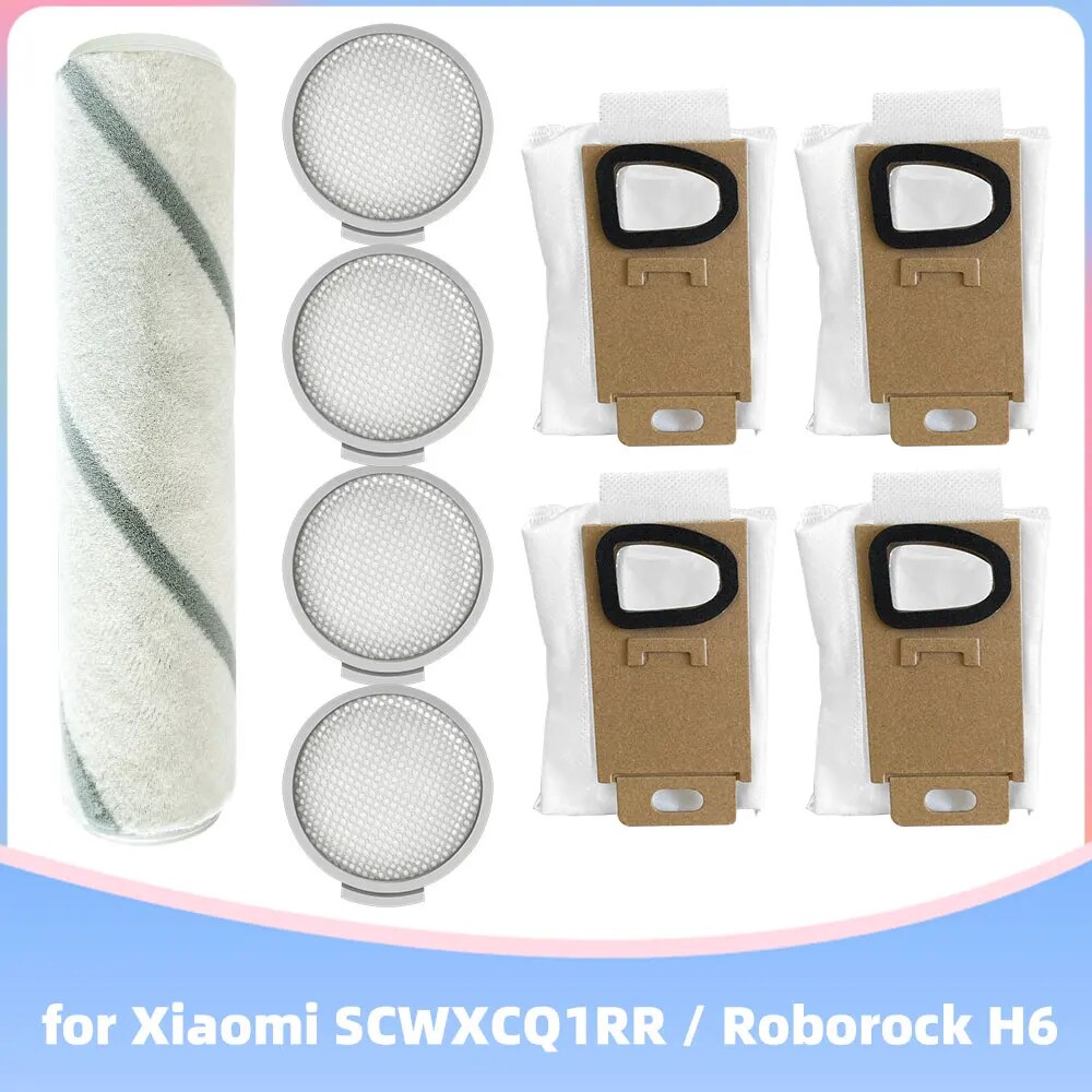 Compatible For Xiaomi Mijia Mi Vacuum Cleaner SCWXCQ1RR / Roborock H6 Vacuum Replacement Parts Soft Brush Pre Filter Dust Bag. 