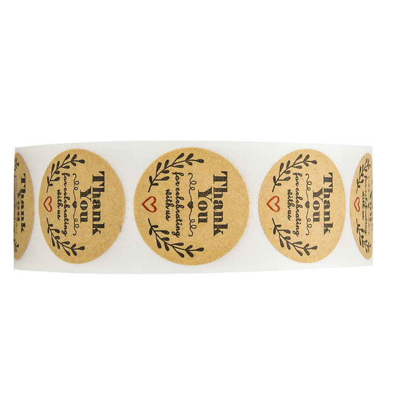 500 Thank You Stickers Scrapbooking Label Wedding Stickers Adhesive Sticker Kraft Round Labels 8x5x4cm. 