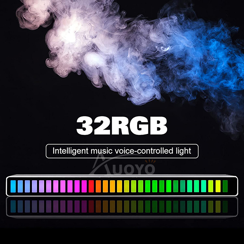Auoyo RGB Pickup Light Car Mounted Music Spectrum Light Voice Control Rhythm Light Car Ambience Light Desktop Light Net Red Light Creative Music Spectrum Rhythm Lamp. 