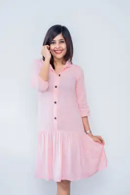 Pastel pink casual on sale dress