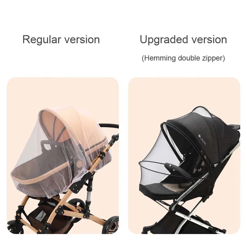 【hot】 Fly Protection Zipper Type Net Accessories Children's Crib Summer Mesh Carriage Full Cover Mosquito Net Baby Stroller Trolley. 