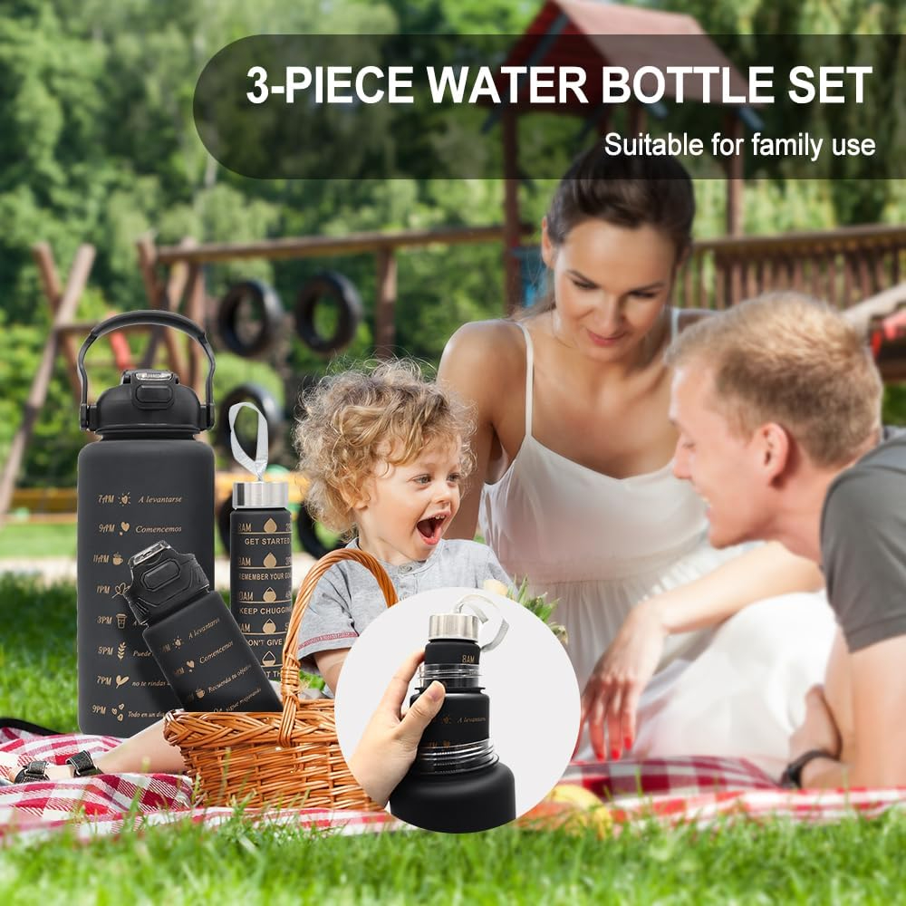 3pcs Water Bottle Colourful 2000ml 800ml 300ml 3 in 1. 