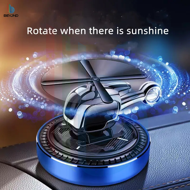 Air Freshener Container Solar Powered Dashboard Ornament PRIVATE HELICOPTER MODEL Perfume Diffuser Car Decoration Aromatherapy CLASIC Airplane Alloy Solar Energy Propeller Blade Rotating Air-craft Car Accessories Interior Decoration