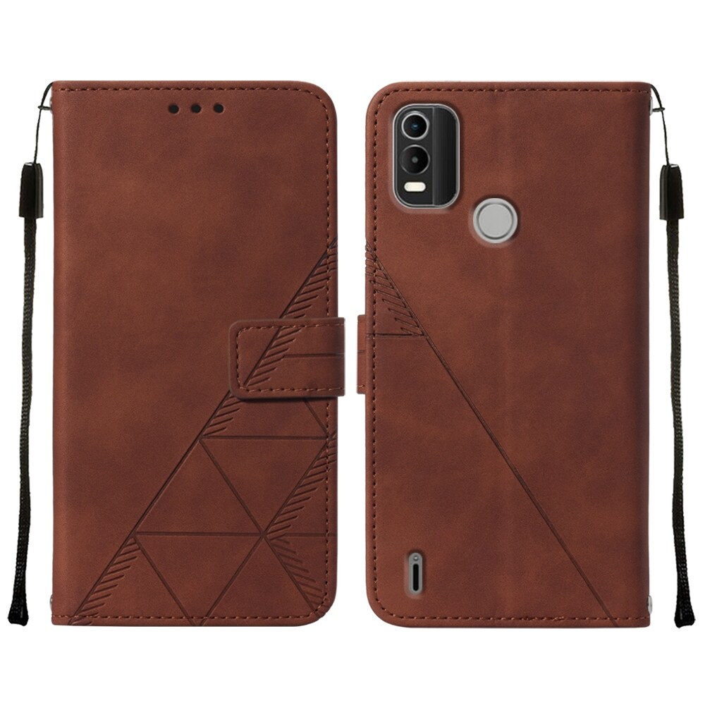 lthmy for Nokia C21 Plus case slim Embossed PU Leather Flip Stand Wallet Card Slots Cover