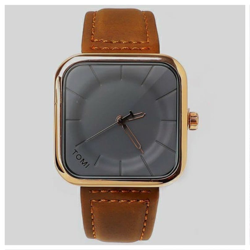 TOMI means gents brown leather strap square shape watch | HP595 |. 