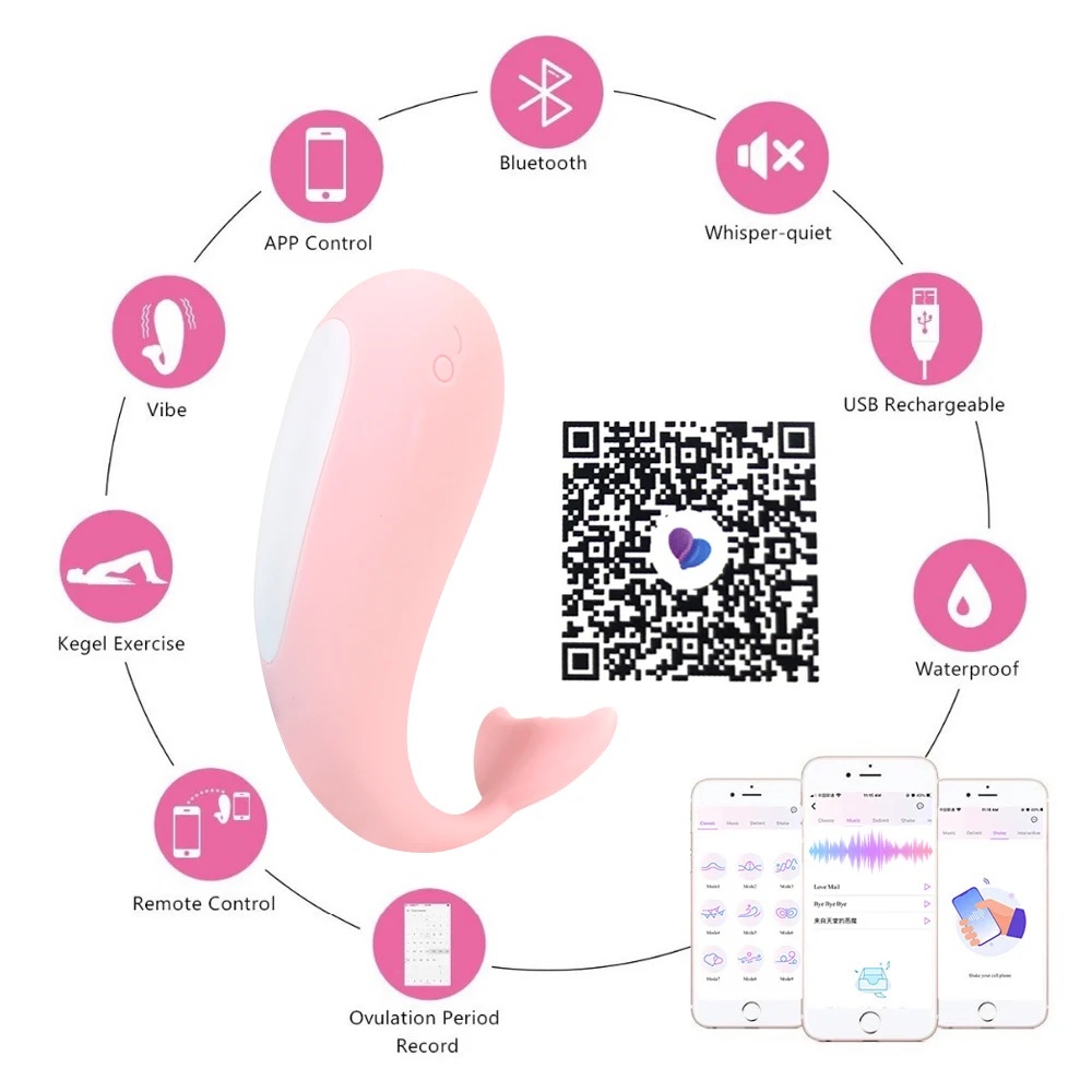18+ Phone App Controlled Whale Vibrating Egg Sex Toy. 