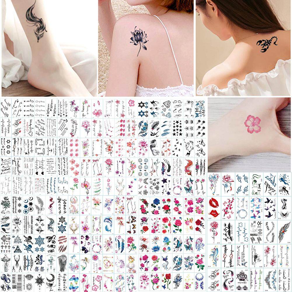 BUYINCOINS 30Pcs Waterproof Temporary Tattoo Stickers Removable Body Art Tattoos Water Transfer Flash Tattoos