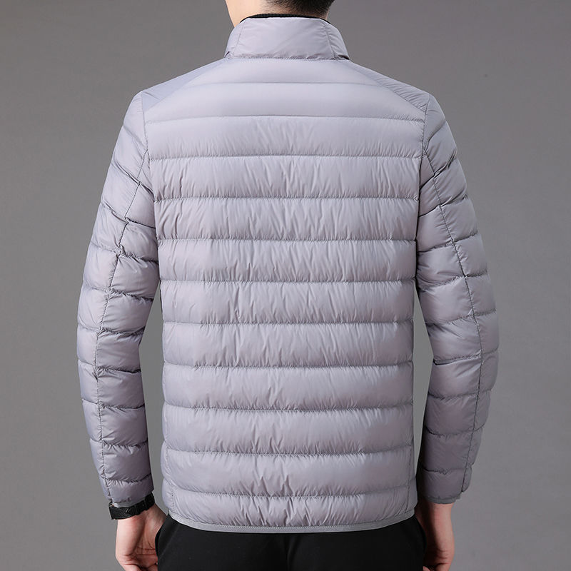 Winter Lightweight down Cotton-Padded Jacket Men's Short Large Size Casual Stand Collar Warm Jacket Dad Men's Cotton-Padded Jacket. 