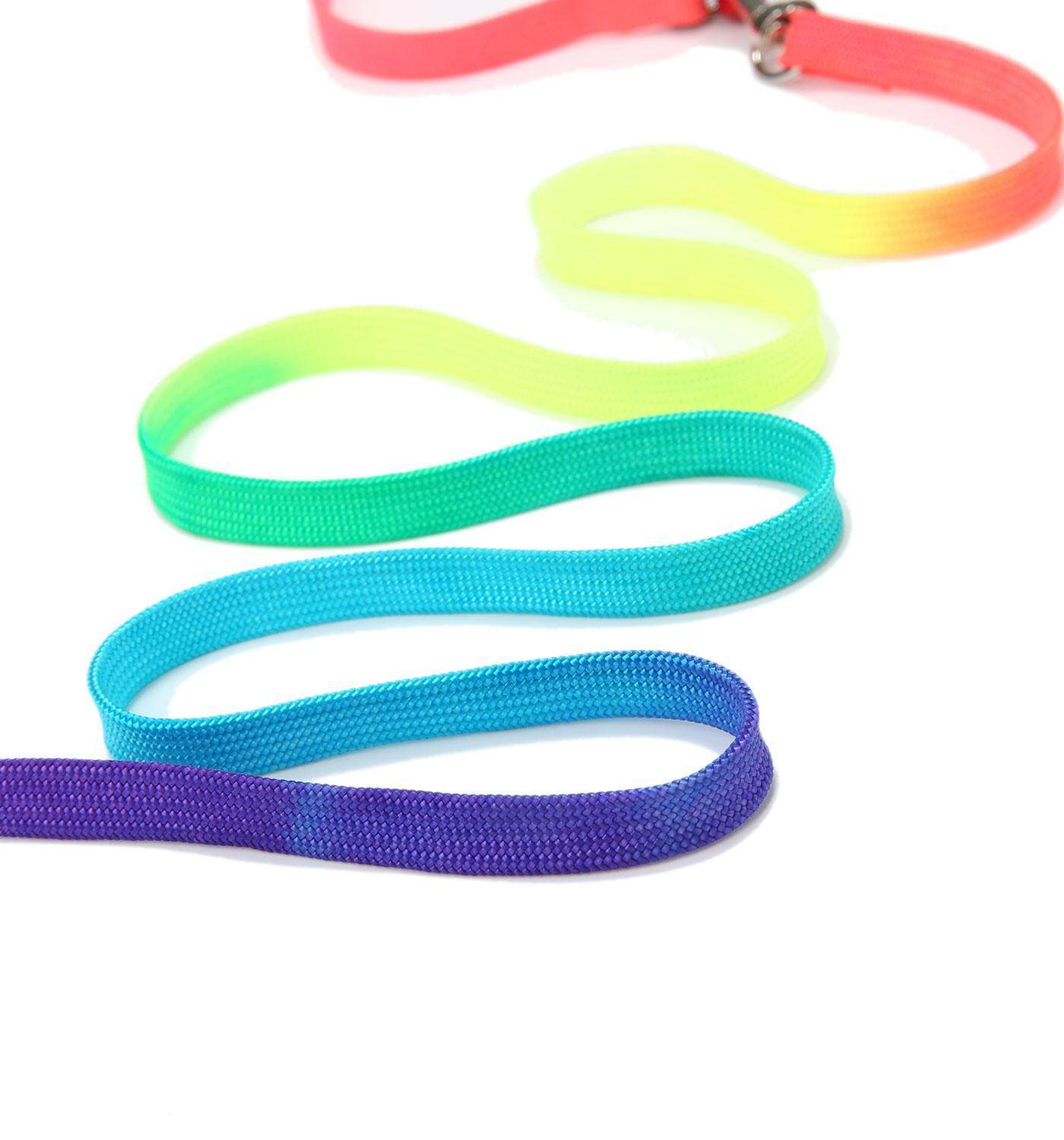 Pet Dog Leash Lead with Rainbow Colors Colorful for Small and Mediume Dogs. 