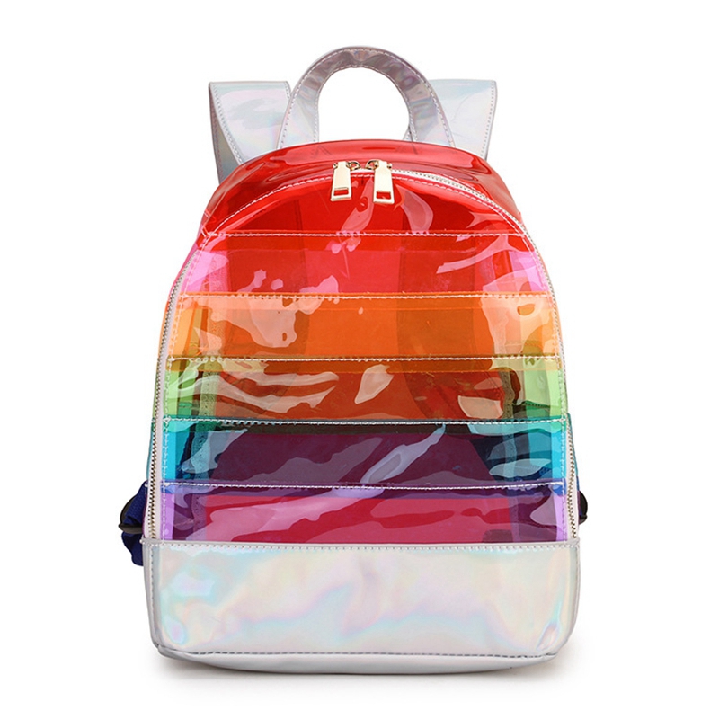 red clear backpack