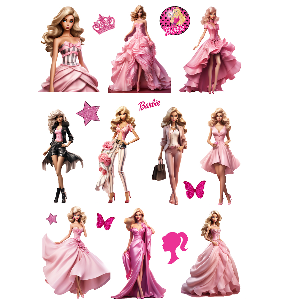 Colorful Barbie Girl Stickers for Journal Notebook kids girls Boys Gift Pack 134 Daraz.lk