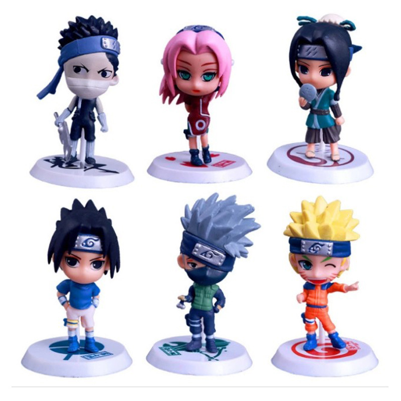 naruto 11 Naruto Q versions, 6 full sets of doll ornaments, Akatsuki organization Naruto, Sasuke, Hinata, Sakura model toys Action Figures. 