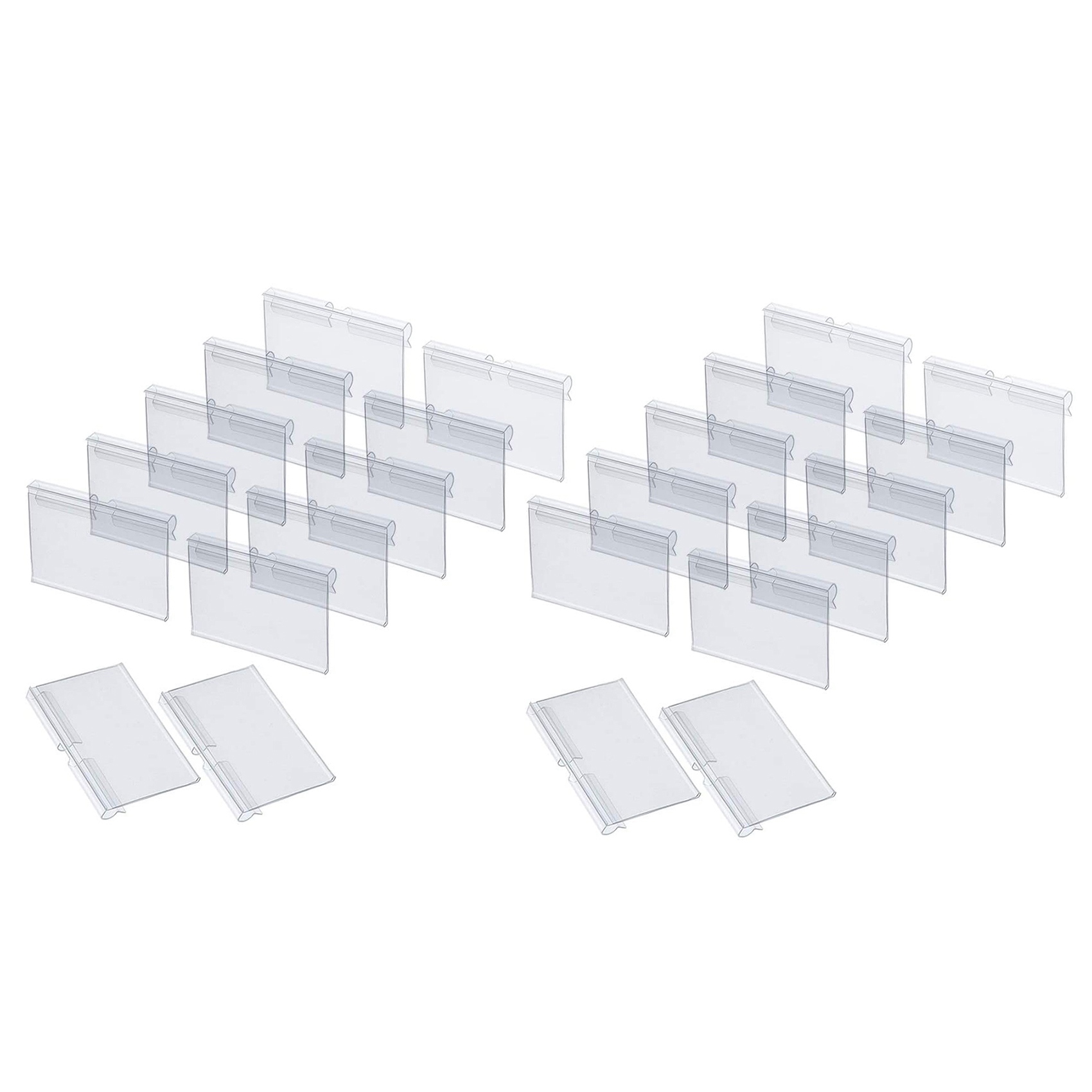 200Pcs Clear Plastic Label Holders for Wire Shelf Retail Price Label Holders Merchandise Sign Display Holder (6 x 4 cm)