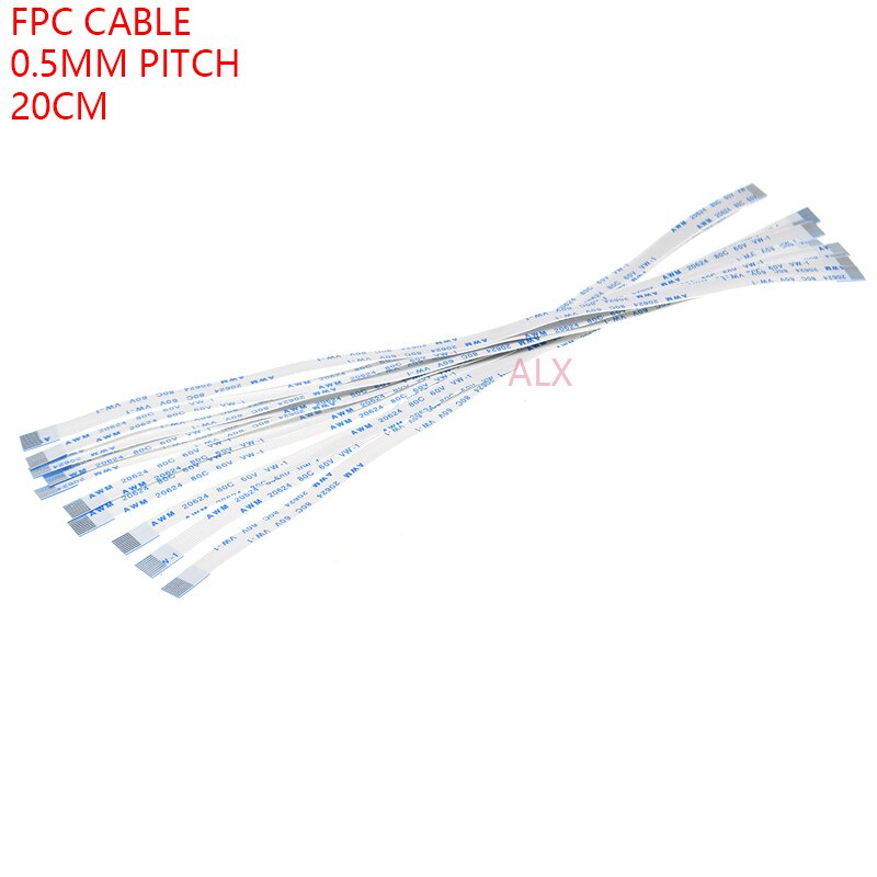 【Dream Sailing Store 】10PCs FPC ribbon flat cable pitch 0.5mm 200mm A-type 4p 6p 8p 12p 20p 30p 40 p FFC wire 6/10/12/16/20/30/40 pin