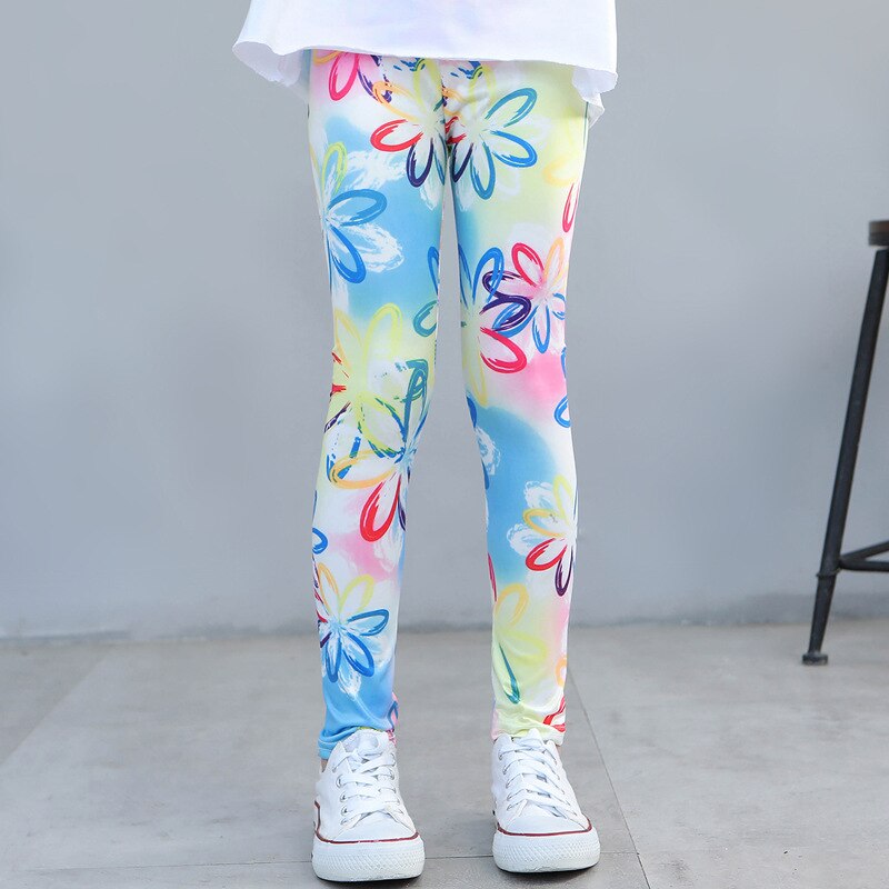 Girls Leggings 2022 Spring and Autumn Thin Children's Stretch Printed Pants Korean Fashion Children Pants Summer Clothing 2-12Y. 