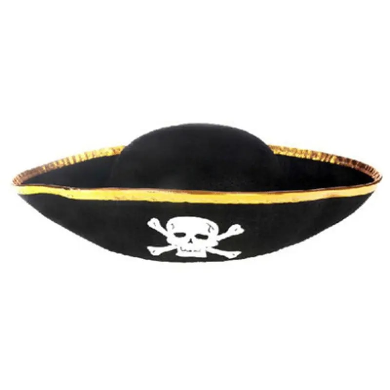 2024 New 12.99x12.99x3.54 Pirate Hat Three Cornered Buccaneer Costume Hat for Kids for Play Costume Supplies Captain Jack Party. 