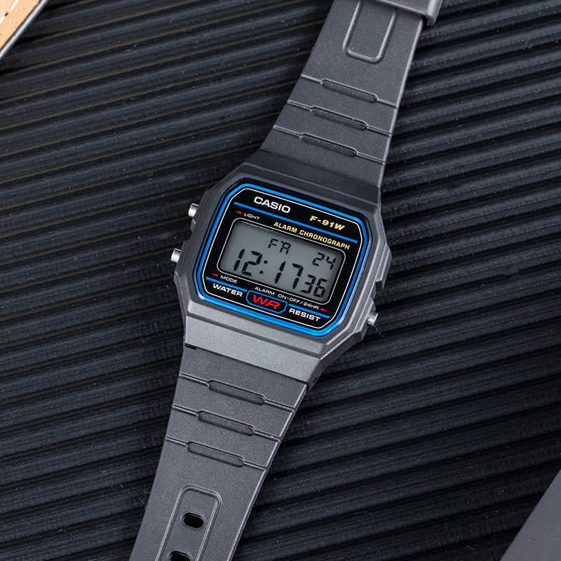 (සූදානම් තොග) G-Shock පිරිමි ඔරලෝසු ඩිජිටල් ක්‍රීඩා ඔරලෝසු LED සංදර්ශක ජල ප්‍රතිරෝධී කම්පන සහ ජලයට ඔරොත්තු නොදෙන ලෝක කාල LED ඔටෝ ලයිට් ස්පෝර්ට්ස් වර්ග මැණික් කටු ඔරලෝසු F91W-1. 