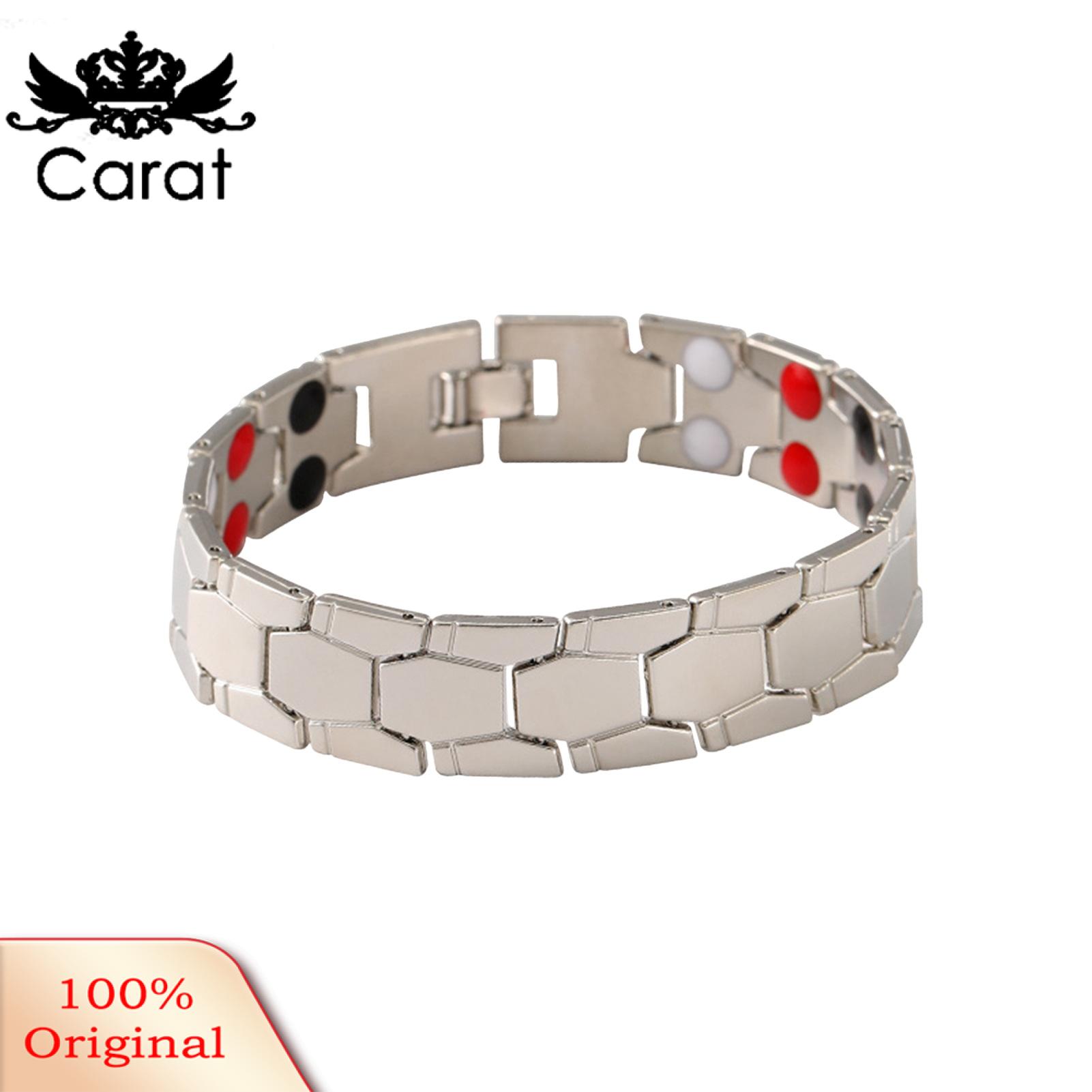 Carat Men Bracelet Stylish Men's Hexagon Magnetic Bracelet Wide Band Alloy Wrist Bangle for Daily Wear Gifting Trendy Adult Jewelry for Parties Puzzle Texture Bracelet. 