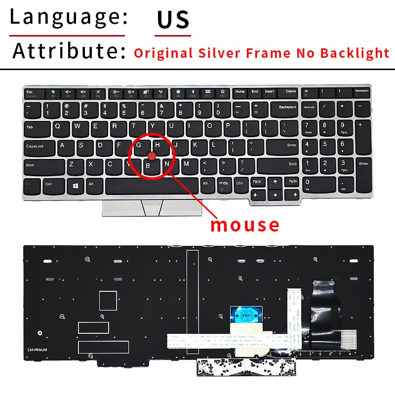 US Russian Backlight Keyboard For Lenovo Thinkpad E580 E585 T590 E590 E595 L580 L590 P52 P53 P72 P73 01YP560 01YP640 Notebook. 