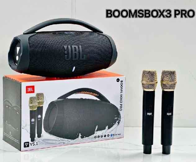 Booms Box3 Pro Bluetooth Portable Speaker with 2 Mic. 