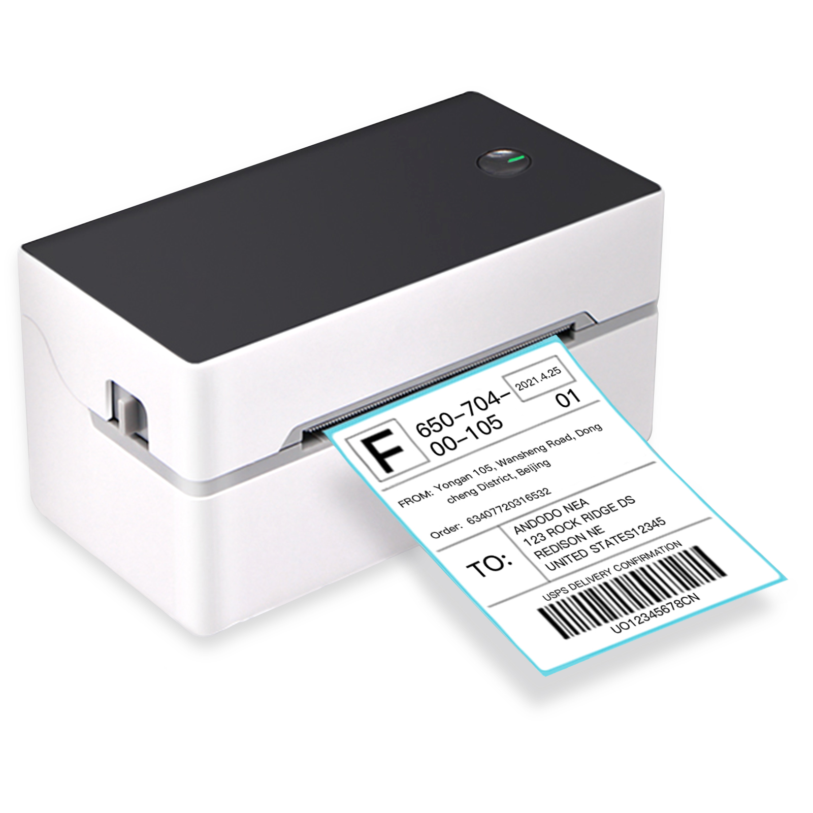 HXSJ Desktop Shipping Label Printer High Speed Usb + B-T Direct Thermal Printer Label Maker Sticker 40-80Mm Paper Width For Shipping Postage Barcodes Labels Printing Compatible With Amazon Ebay Shopify Fedex Usps Etsy. 