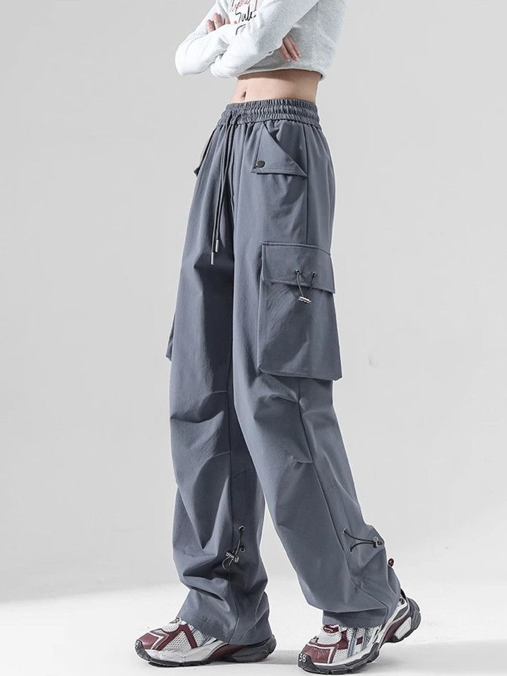 White American Overalls Spring and Autumn Trends Hip Hop Jazz Hip Hop Style Pants All-Matching Fashion Casual Sports Pants. 