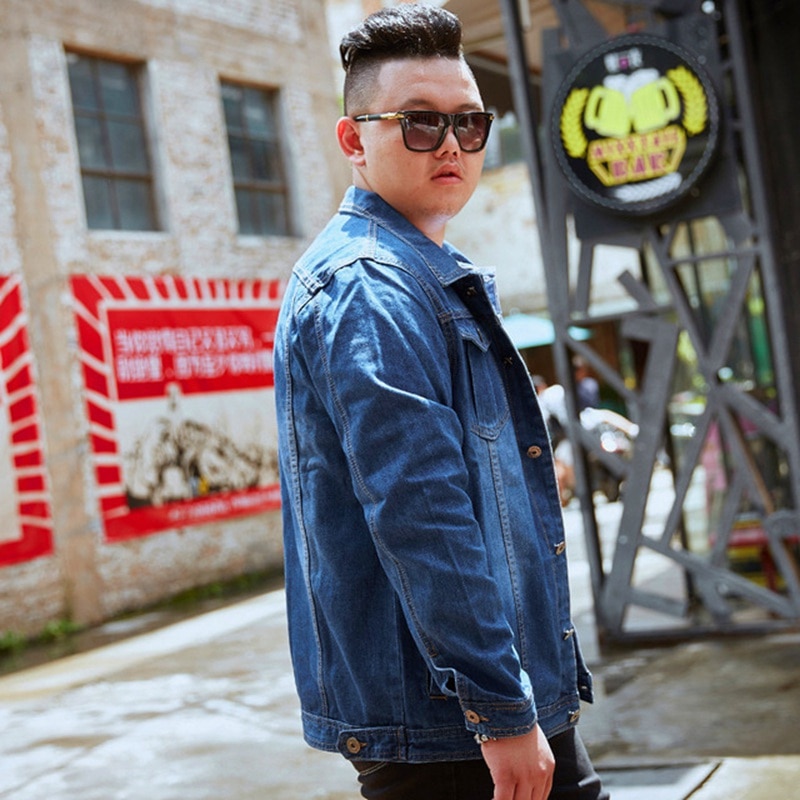 2021 Denim Jacket Men Oversized 6xl 7XL 