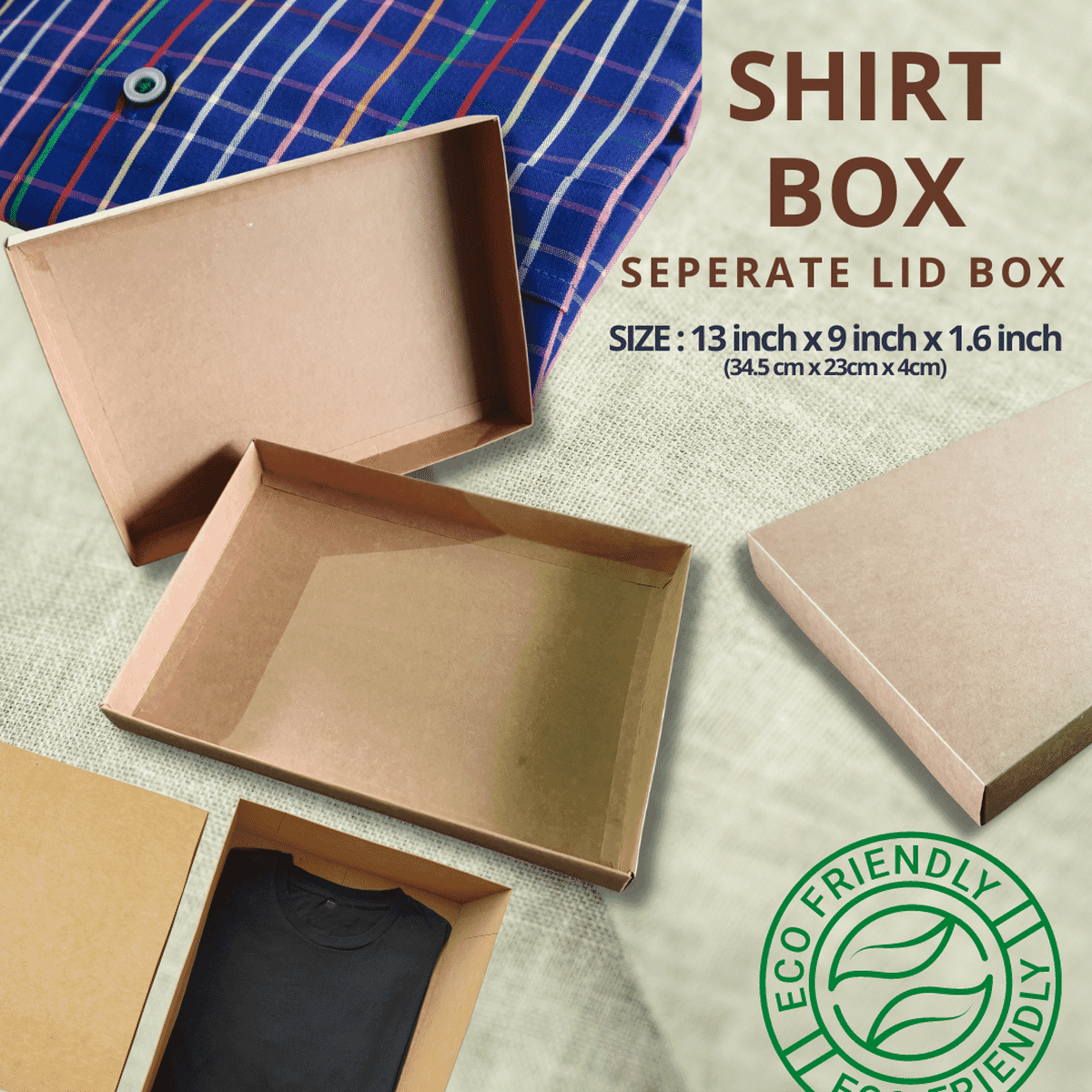 Shirt Box (34.5 cm x 23cm x 4cm)  10 Boxes