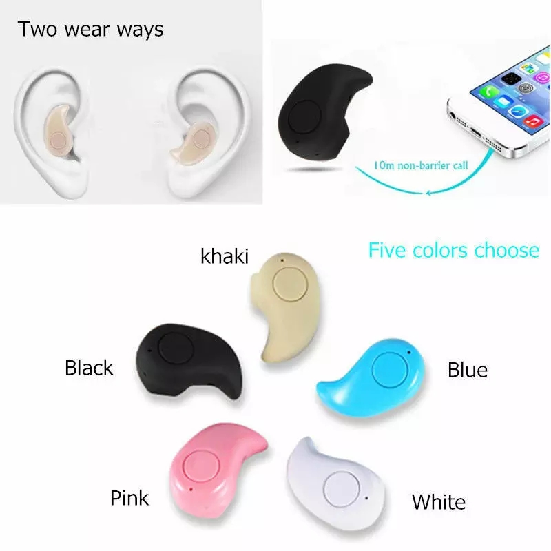 Mini  Wireless Earbud, Sweatproof Bluetooth Earphone with Mic Headphone, Single Invisible Sports In Ear Headset Bluetooth Headset Earphones Mini S530 Invisible Music 4.0 In-Ear Wireless Headphone Earbuds For All Smart Phones tablet. 