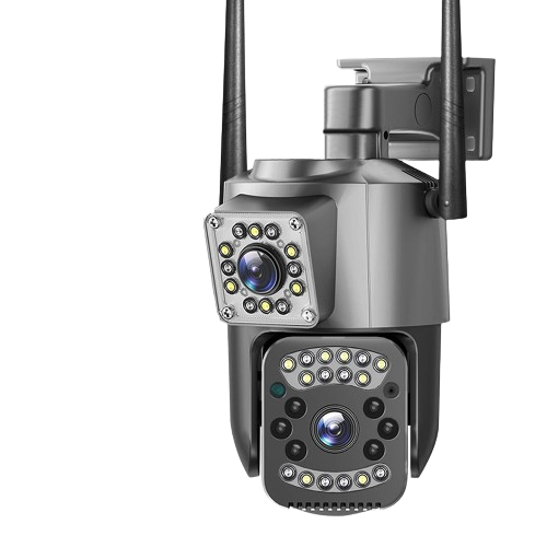 Wifi IP Camera 4MP 2K PTZ Dual Lens 10X Zoom Outdoor Security Camera